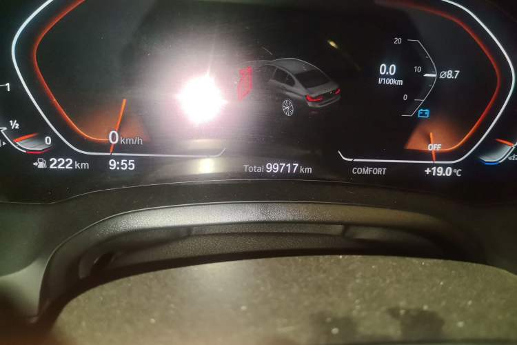 Used BMW 3 Series 2020 325Li First Edition Odometer Close Up