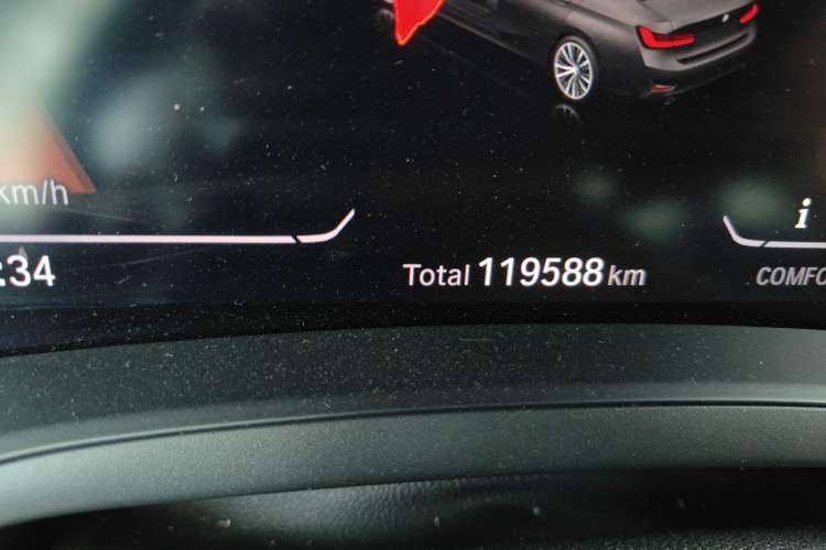 Used BMW 3 Series 2020 325Li First Edition Odometer Close Up