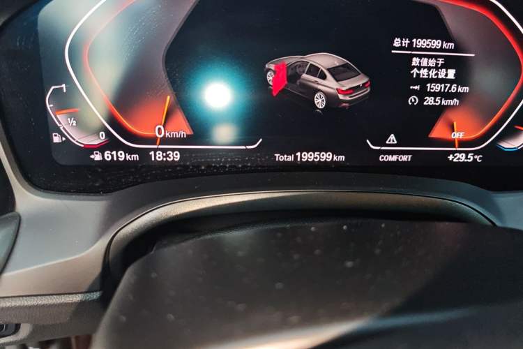 Used BMW 3 Series 2020 325Li First Edition Odometer Close Up
