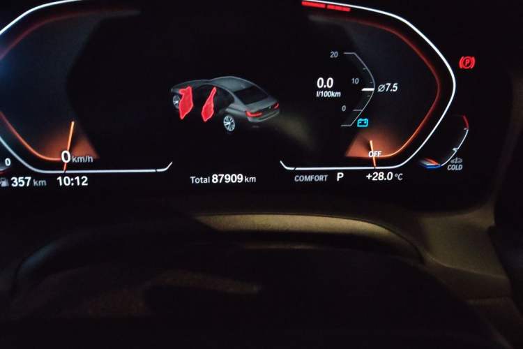 Used BMW 3 Series 2020 325Li First Edition Odometer Close Up