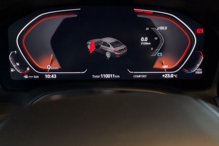 Used BMW 3 Series 2020 325Li First Edition Odometer Close Up