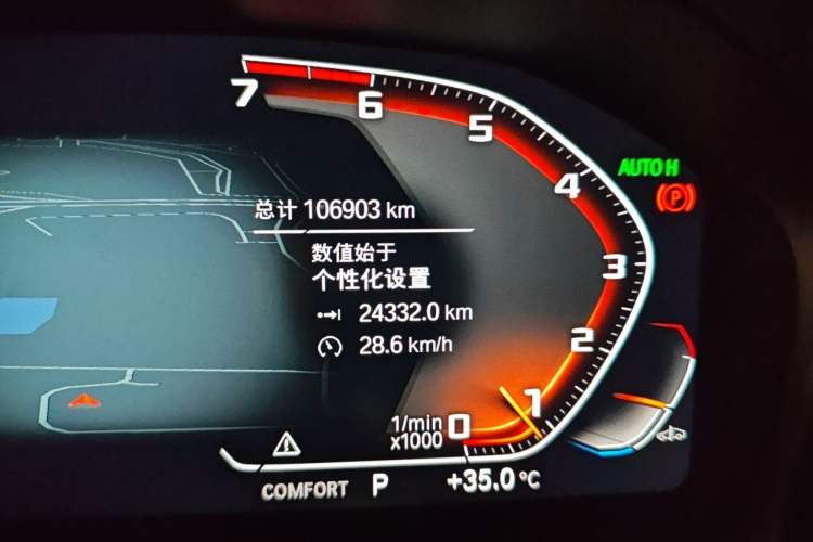 Used BMW 3 Series 2020 325Li First Edition Odometer Close Up