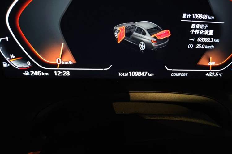 Used BMW 3 Series 2021 325Li M Sport Package Odometer Close Up
