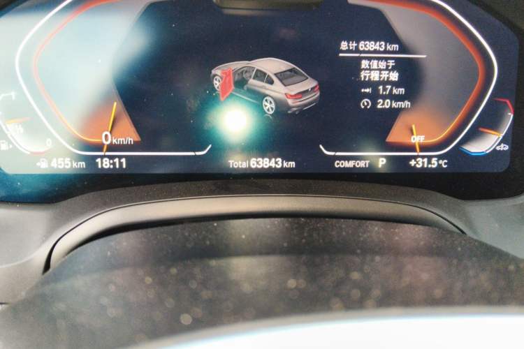 Used BMW 3 Series 2021 325i M Sport Night Edition package Odometer Close Up