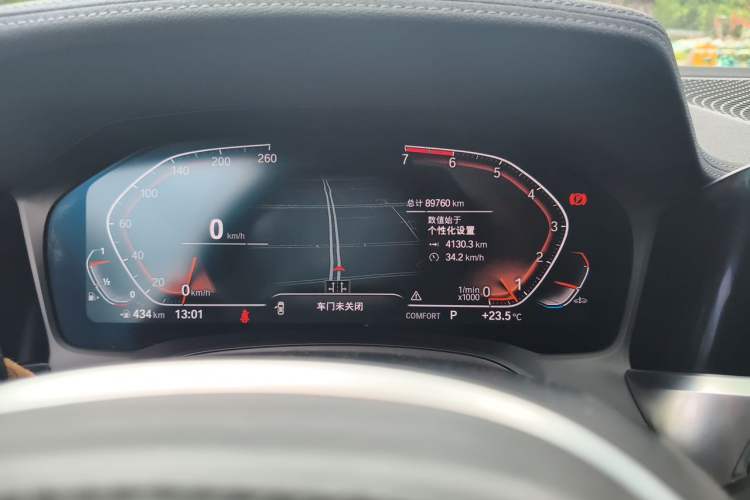 Used BMW 3 Series 2021 Second Facelift 325Li M Sport Package Odometer Close Up
