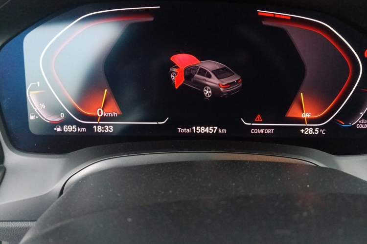 Used BMW 3 Series 2021 325Li M Sport Package Odometer Close Up