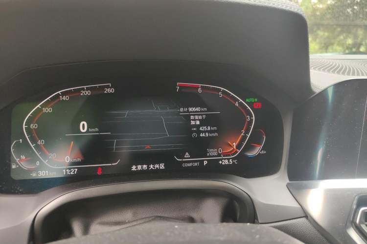Used BMW 3 Series 2021 Second Facelift 325Li M Sport Night Edition Package Odometer Close Up