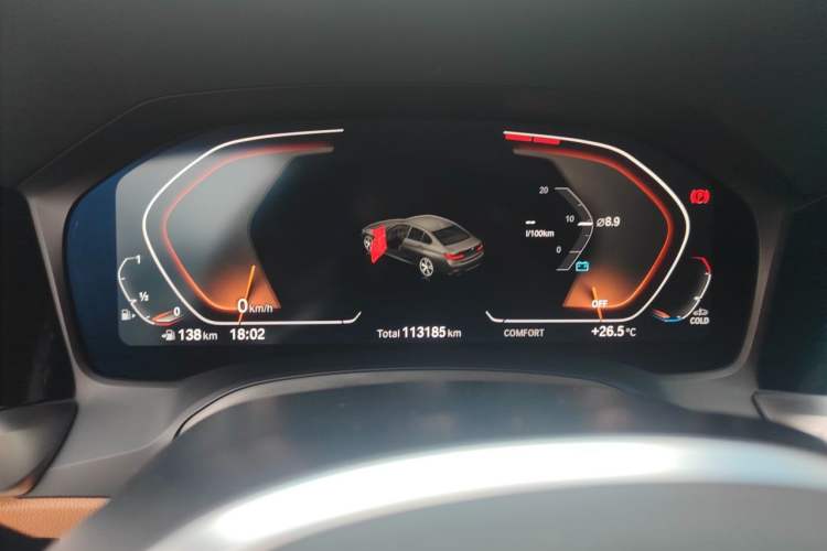 Used BMW 3 Series 2021 Restyled 325Li M Sport Package Odometer Close Up