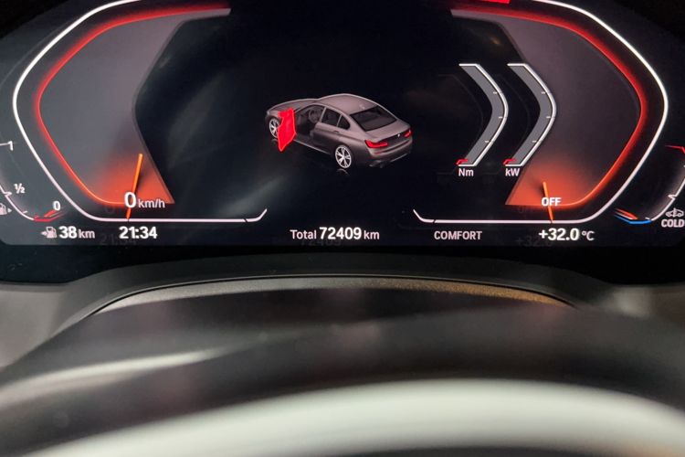 Used BMW 3 Series 2021 Second Facelift 325Li M Sport Night Edition Package Odometer Close Up