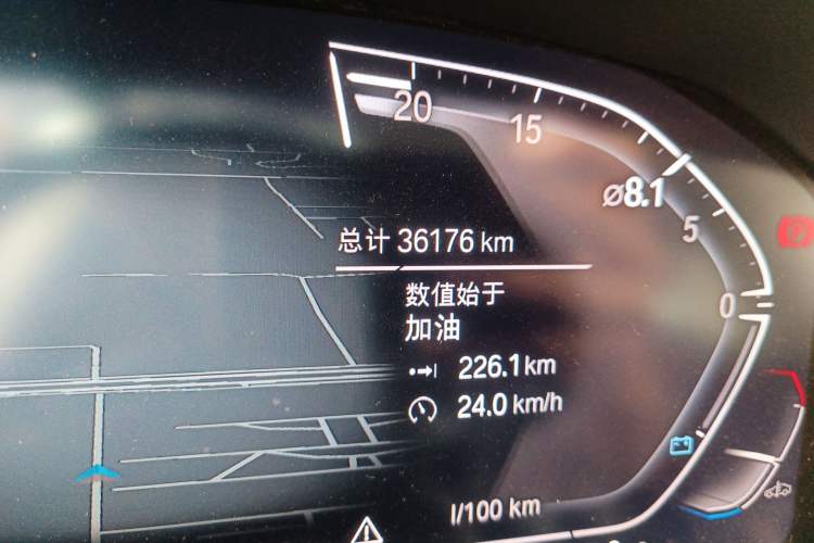 Used BMW 3 Series 2022 Updated 325Li M Sport Package Odometer Close Up