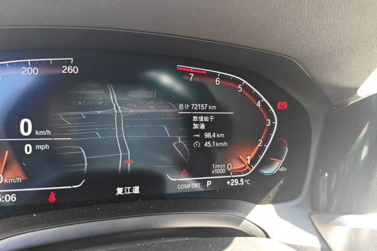 Used BMW 3 Series 2022 325i M Sport Package Odometer Close Up