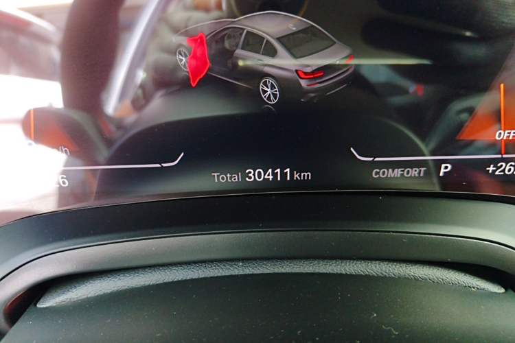 Used BMW 3 Series 2022 325Li M Sport Package Odometer Close Up