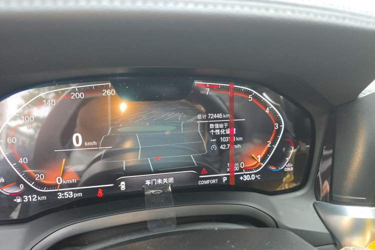 Used BMW 3 Series 2022 325Li M Sport Package Odometer Close Up