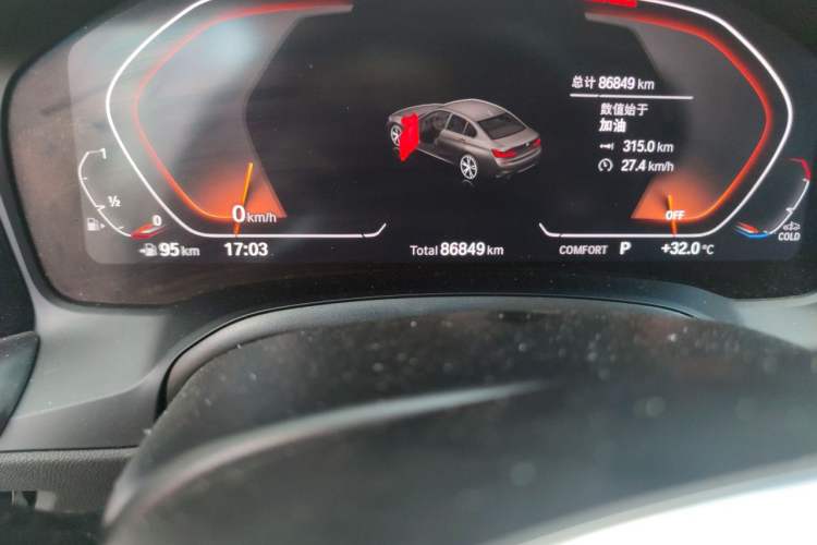 Used BMW 3 Series 2022 325i M Sport Package Odometer Close Up