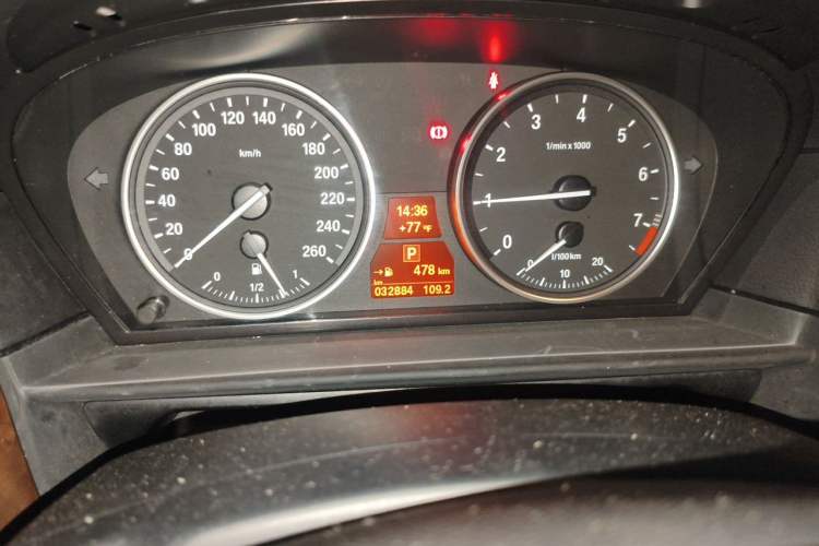 Used BMW 5 Series 2010 530Li Luxury Model Odometer Close Up