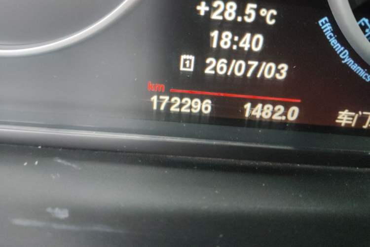 Used BMW 5 Series 2012 523Li Leading Model Odometer Close Up