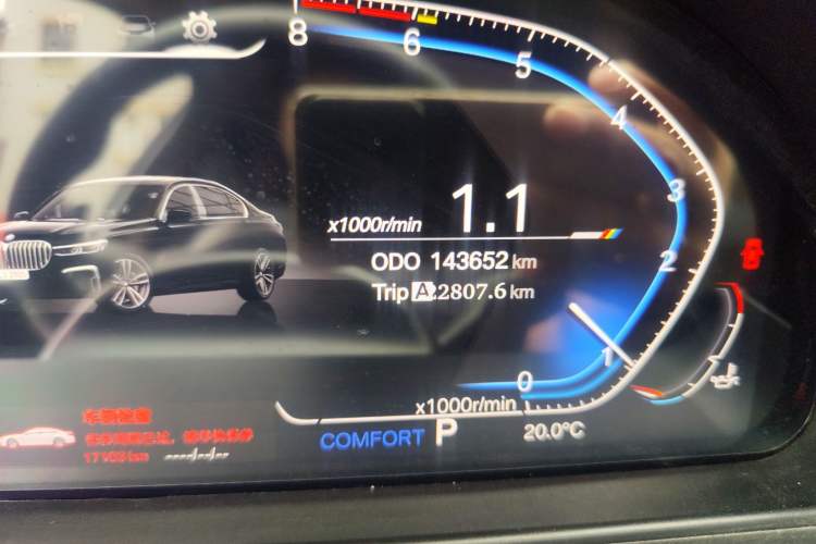 Used BMW 5 Series 2013 525Li Leading Model Odometer Close Up