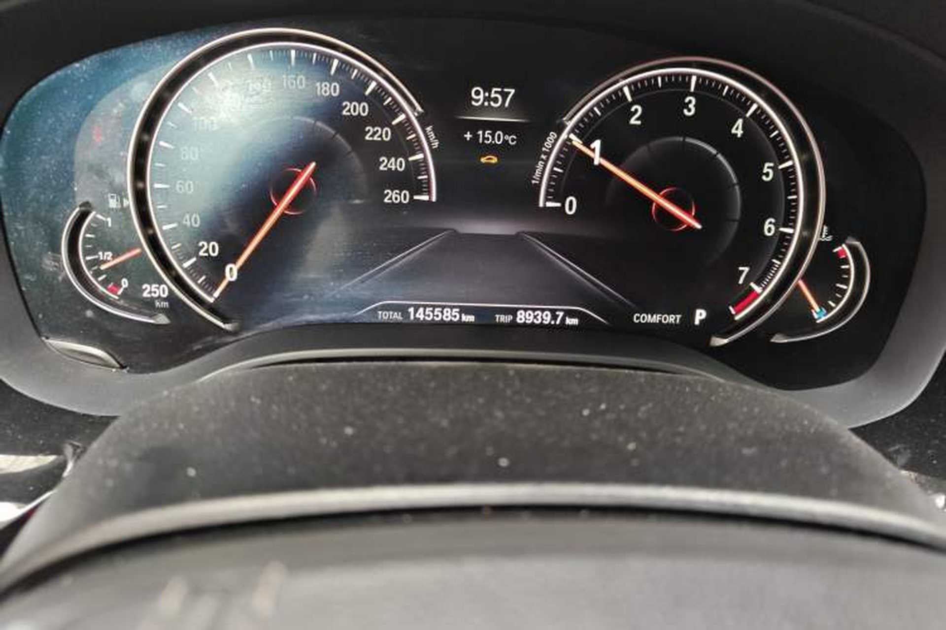 Used BMW 5 Series 2018 525Li M Sport Package Odometer Close Up