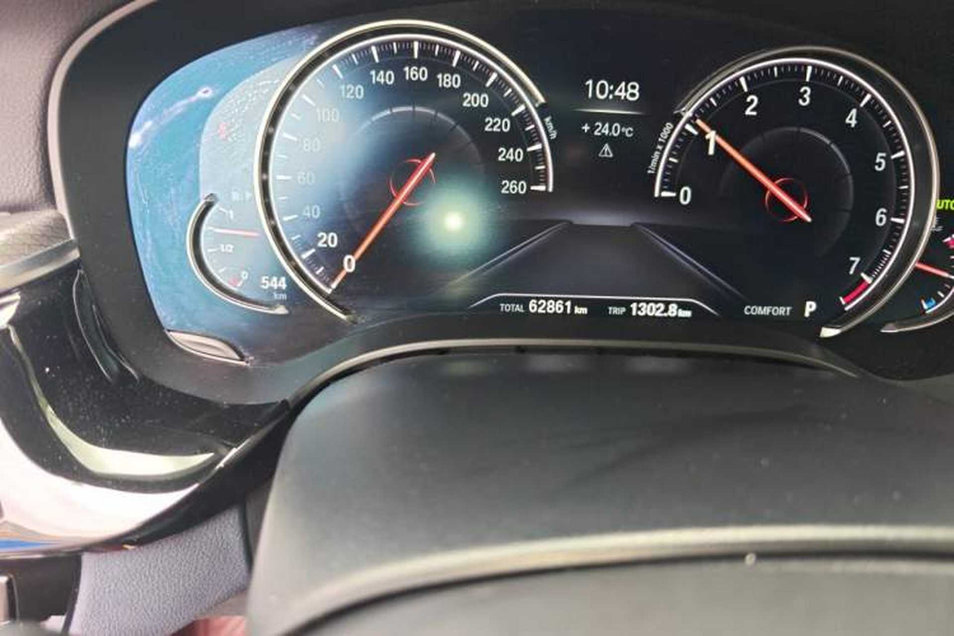 Used BMW 5 Series 2018 525i M Sport Package Odometer Close Up