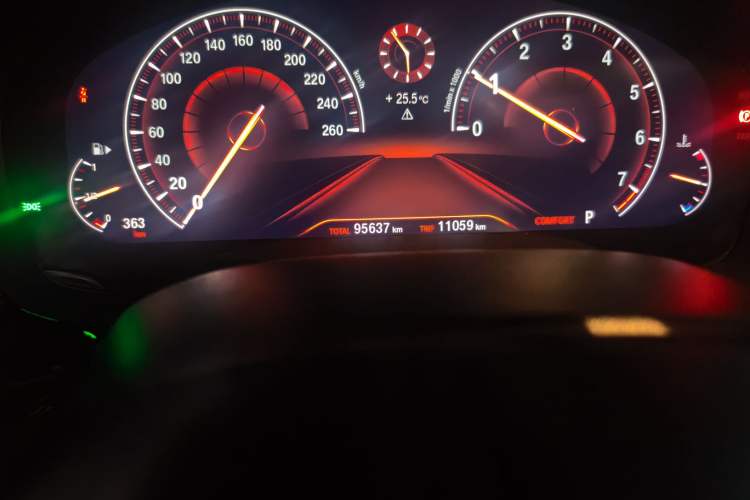 Used BMW 5 Series 2018 525Li Luxury Package Odometer Close Up