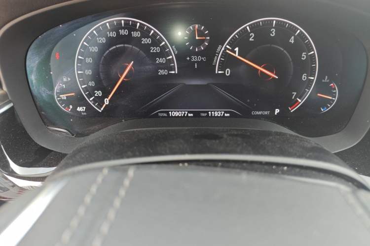 Used BMW 5 Series 2018 530Li xDrive Luxury Package Odometer Close Up
