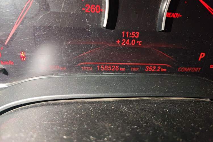 Used BMW 5 Series  Odometer Close Up