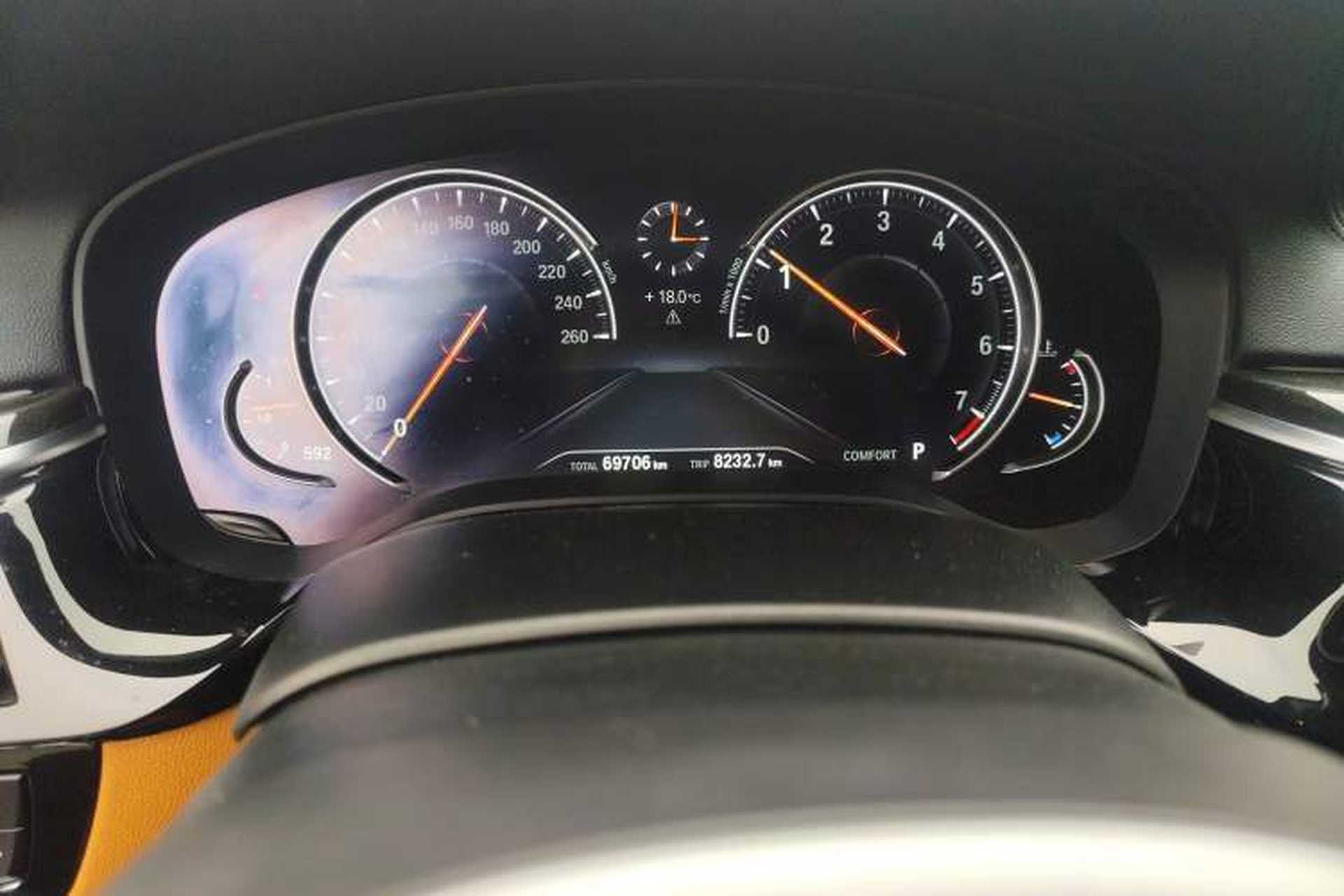 Used BMW 5 Series 2018 Restyled 530Li Leading Edition M Sport Package Odometer Close Up