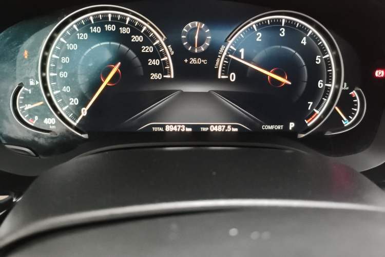 Used BMW 5 Series 2018 530Li Leading Model M Sport Package Odometer Close Up