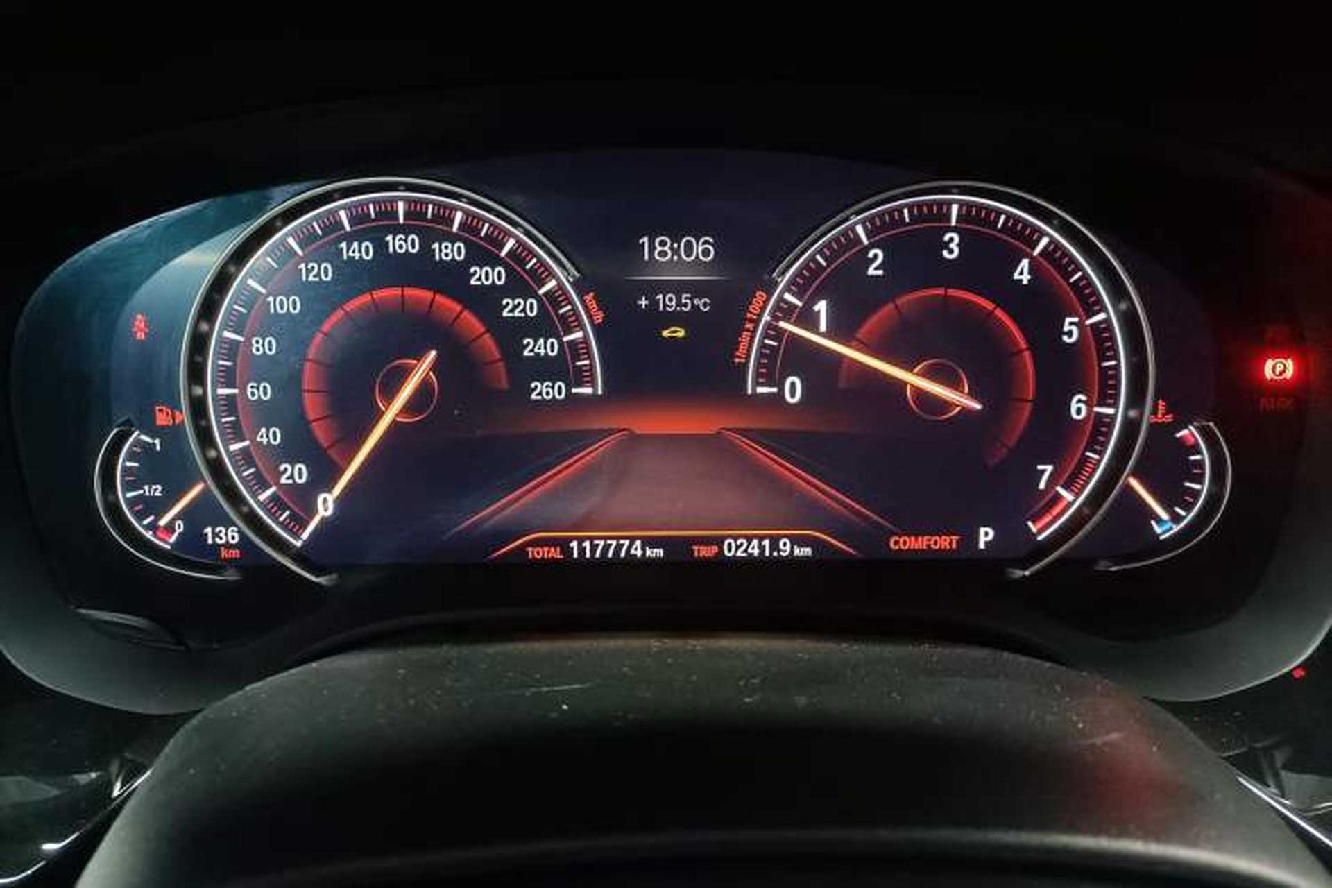Used BMW 5 Series 2018 525Li M Sport Package Odometer Close Up
