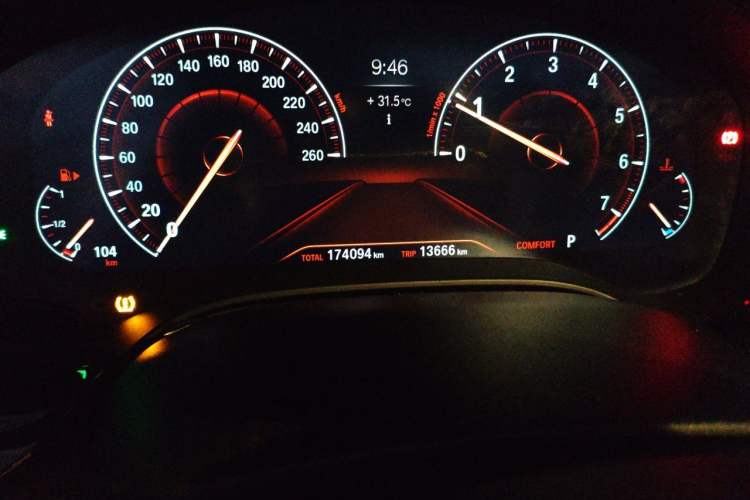 Used BMW 5 Series 2019 530i M Sport Package Odometer Close Up