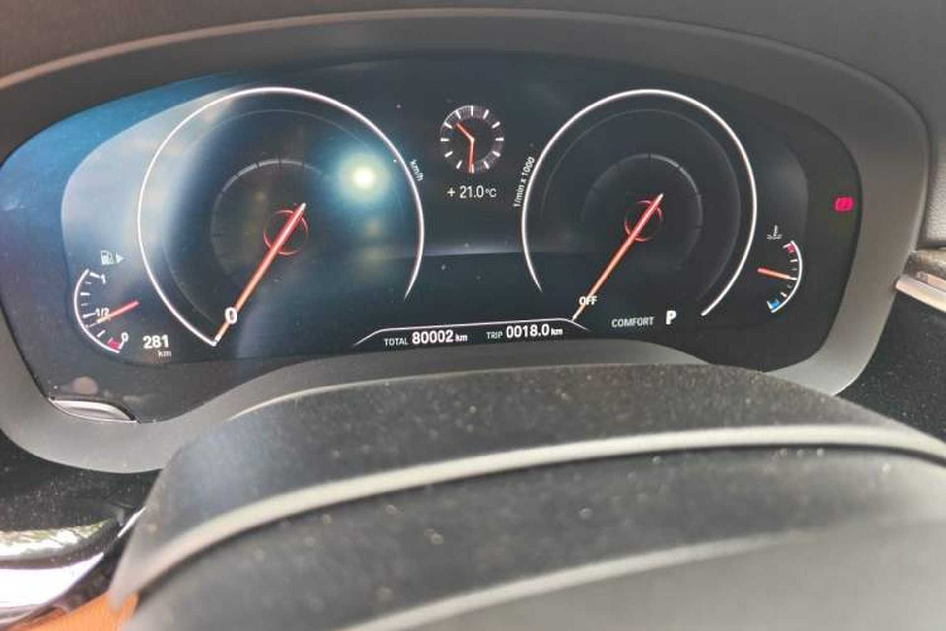 Used BMW 5 Series 2019 530Li Leading Model M Sport Package Odometer Close Up