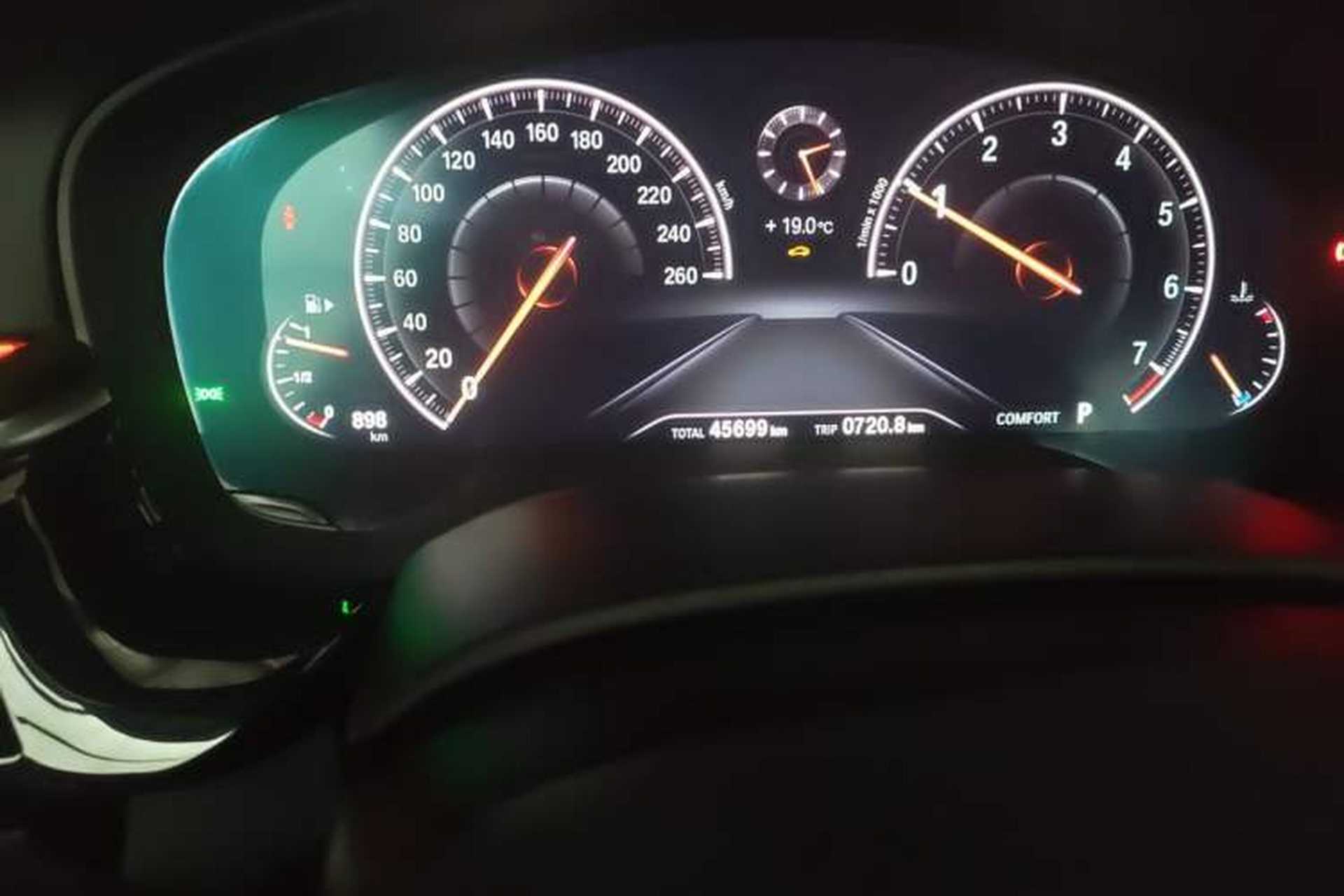 Used BMW 5 Series 2019 530Li Leading Model M Sport Package Odometer Close Up