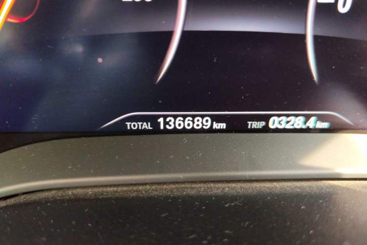 Used BMW 5 Series 2019 530Li Leading Model Luxury Package Odometer Close Up