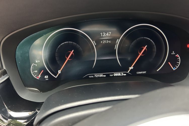 Used BMW 5 Series 2019 530Li Leading Model M Sport Package Odometer Close Up