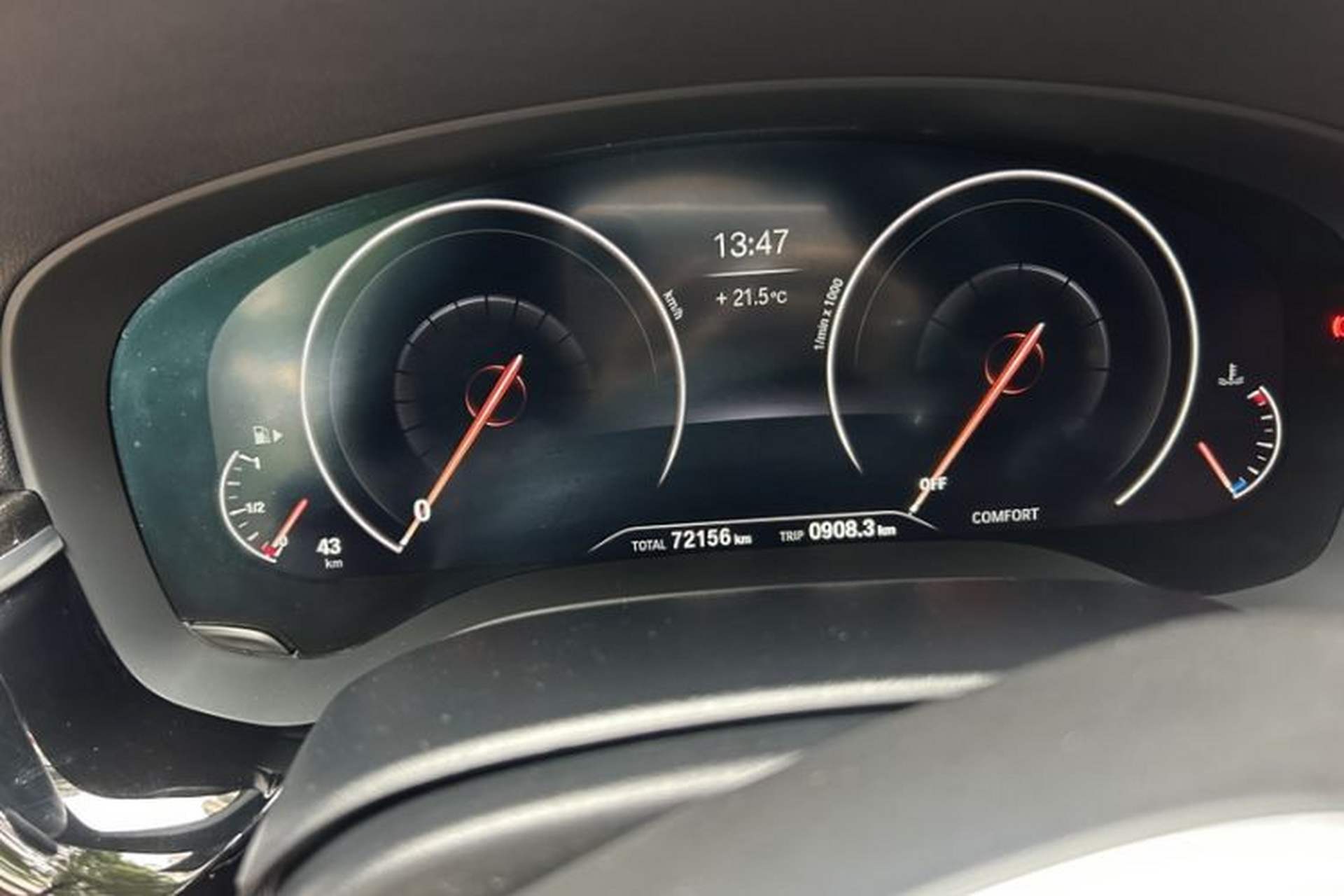 Used BMW 5 Series 2019 530Li Leading Model M Sport Package Odometer Close Up