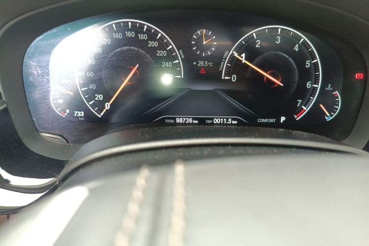 Used BMW 5 Series 2019 530Li Leading Model Luxury Package Odometer Close Up