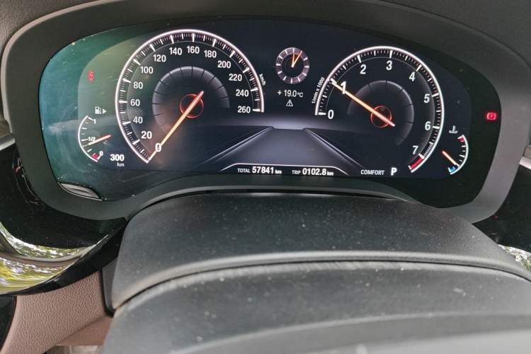 Used BMW 5 Series 2019 530Li Leading Model Luxury Package Odometer Close Up