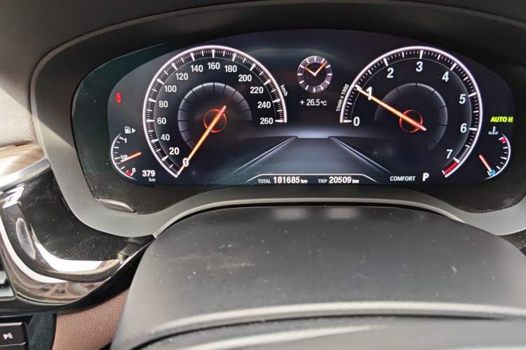 Used BMW 5 Series 2019 530Li Leading Model Luxury Package Odometer Close Up
