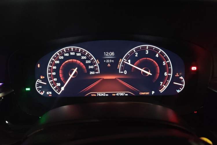 Used BMW 5 Series 2019 530Li Leading Model Luxury Package Odometer Close Up
