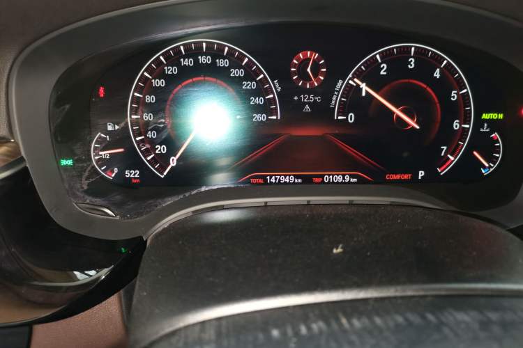 Used BMW 5 Series 2019 530Li Leading Model Luxury Package Odometer Close Up