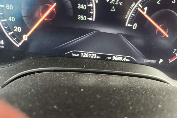 Used BMW 5 Series 2019 525i M Sport Package Odometer Close Up