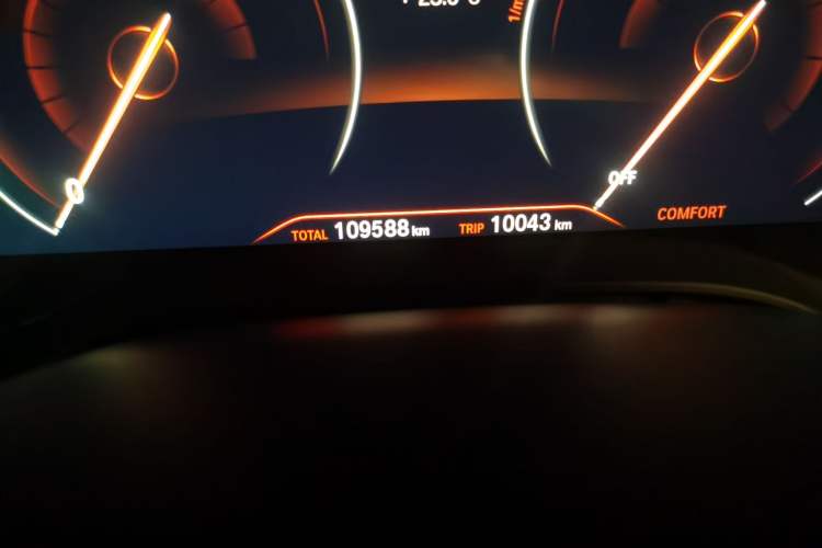 Used BMW 5 Series 2019 530Li Leading Model Luxury Package Odometer Close Up