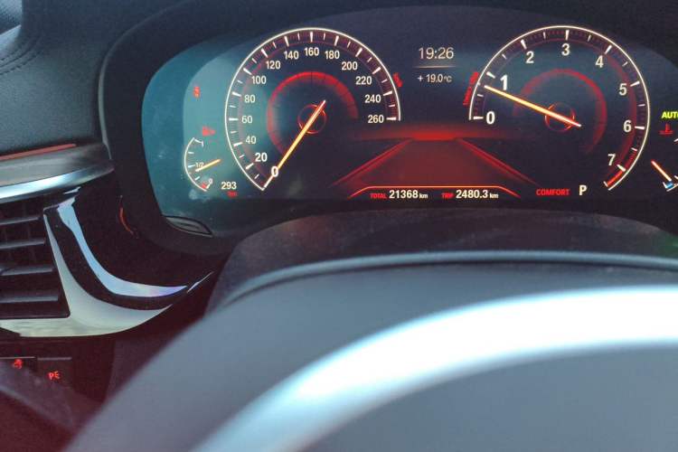 Used BMW 5 Series 2019 530i M Sport Package Odometer Close Up
