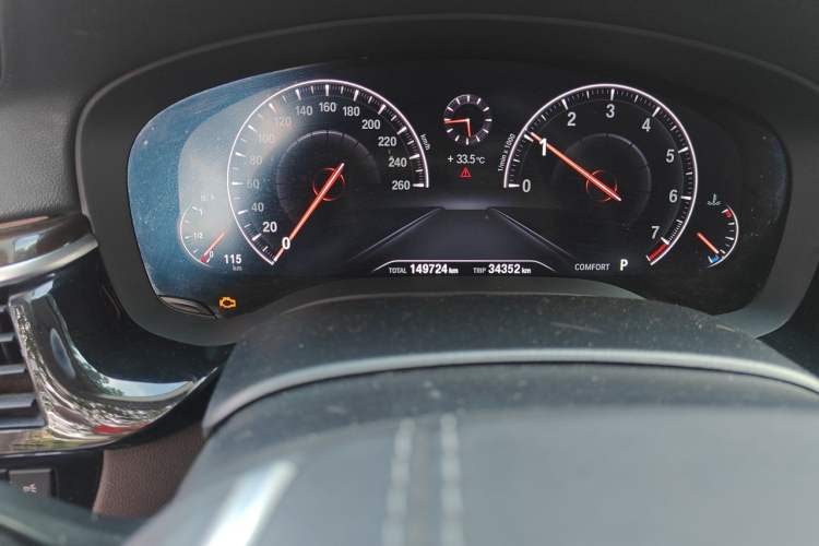 Used BMW 5 Series 2019 525Li Luxury Package Odometer Close Up
