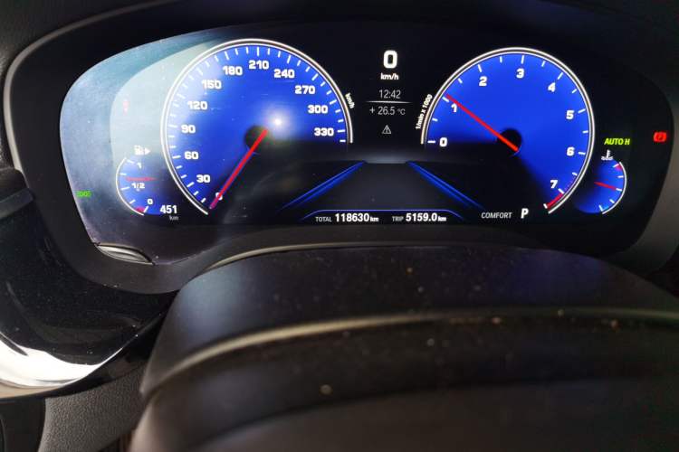 Used BMW 5 Series 2019 530Li Leading Model M Sport Package Odometer Close Up