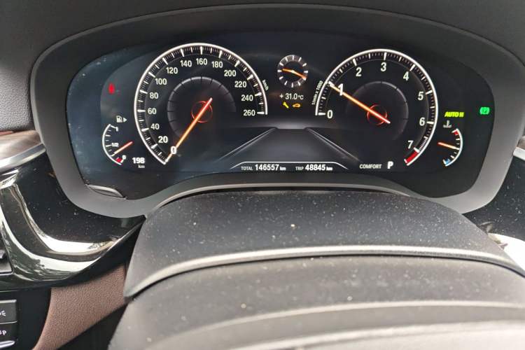 Used BMW 5 Series 2019 530Li Leading Model Luxury Package Odometer Close Up