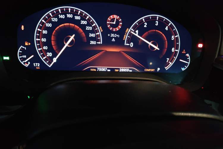 Used BMW 5 Series 2019 530Li Leading Model Luxury Package Odometer Close Up