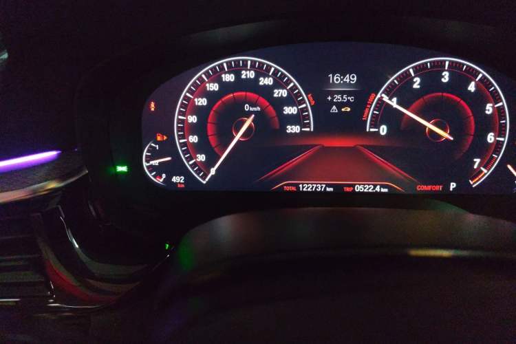 Used BMW 5 Series 2019 525i M Sport Package Odometer Close Up