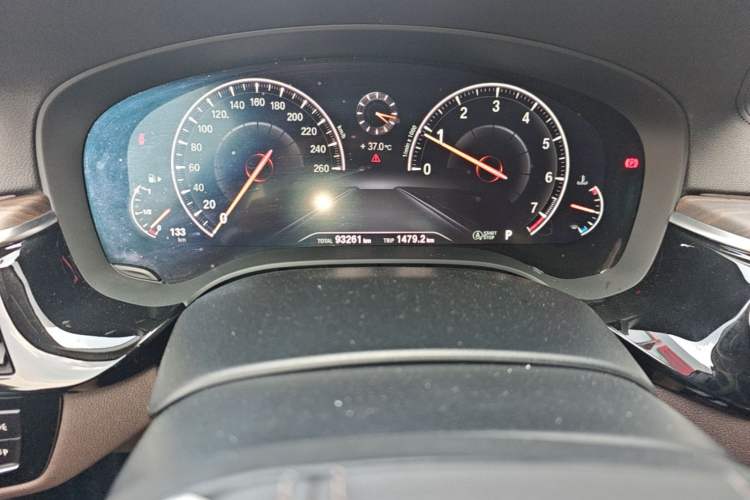 Used BMW 5 Series 2019 530Li Leading Model Luxury Package Odometer Close Up