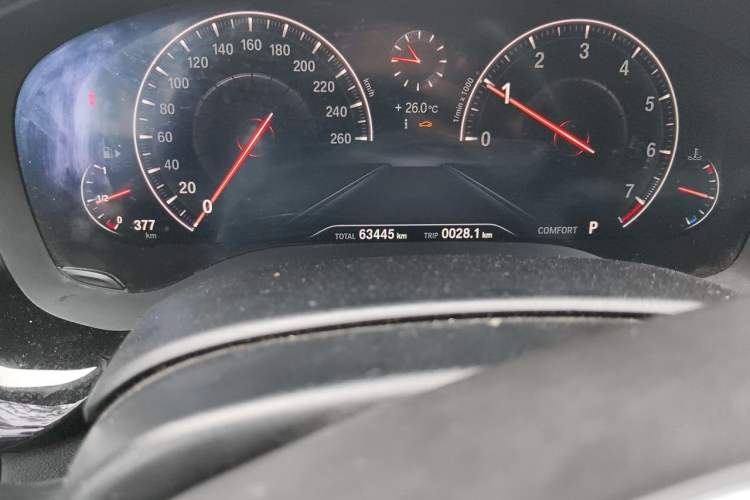 Used BMW 5 Series 2019 525Li M Sport Package Odometer Close Up